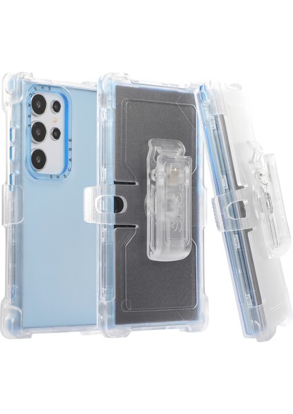 Samsung Galaxy S24 Ultra Slayt Kemer Kılıfı Kılıf Kickstand Mat Pc+Tpu Cep Telefonu Kapağı-Gök Mavisi (Yurt Dışından) indirimleri