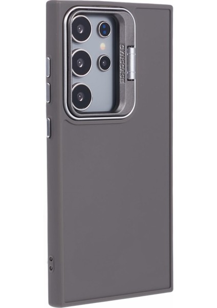 Samsung Galaxy S24 Ultra Kickstand Kılıf Silikon Kapak Büyük Lens Delikli-Haki (Yurt Dışından) modelleri