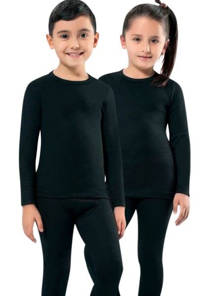 Unisex Çocuk Siyah Termal Body MKT2005 Tek Üst