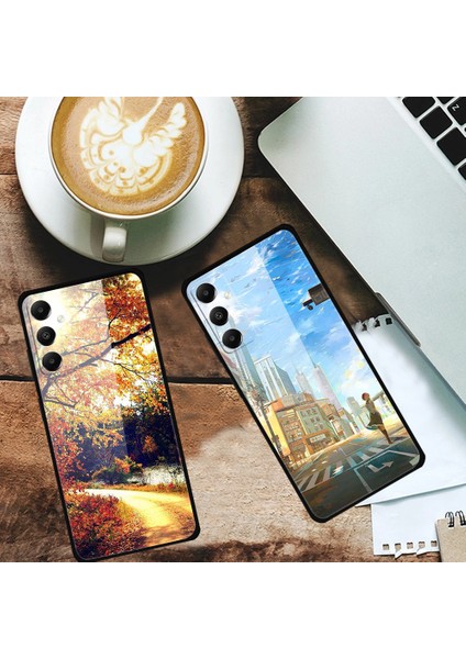 Samsung Galaxy A05S 4g Kılıf Pc+Temperli Cam+Tpu Desen Baskı Telefon Kapağı-Mavi Phoenix (Yurt Dışından) fiyatları