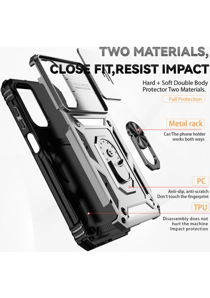 Samsung Galaxy A35 5g Kılıf Kamera Slayt Koruyucu Kickstand Darbeye Dayanıklı Telefon Kapağı-Gümüş (Yurt Dışından) fırsatları