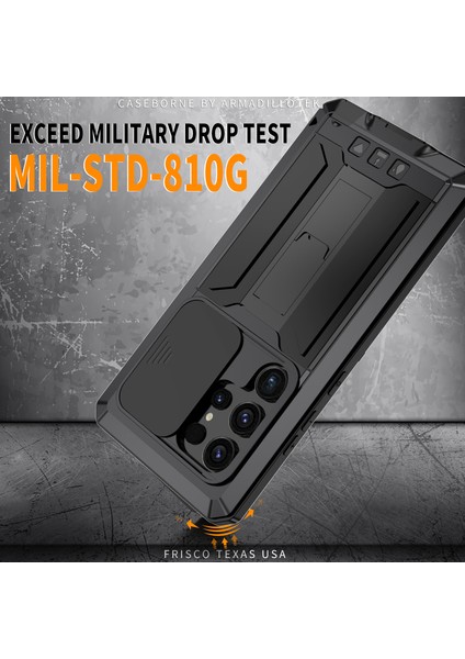 Samsung Galaxy S24 Ultra Kılıf Pc+Silikon+Metal Arka Kapak Temperli Cam Filmli-Siyah (Yurt Dışından) modelleri