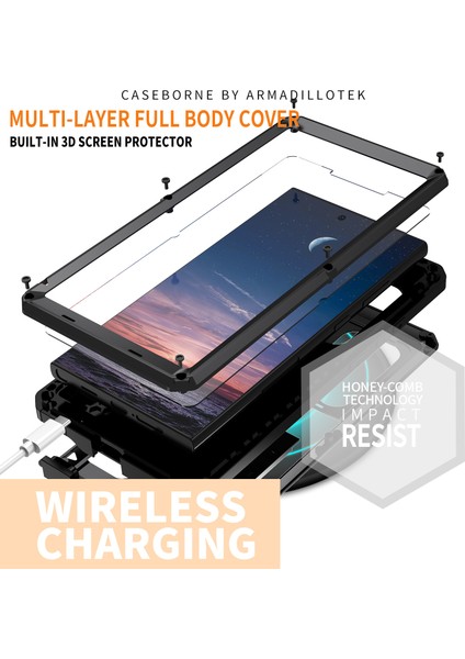 Samsung Galaxy S24 Ultra Kılıf Pc+Silikon+Metal Arka Kapak Temperli Cam Filmli-Siyah (Yurt Dışından) indirimleri