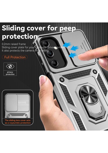 Samsung Galaxy A35 5g Kılıf Kamera Slayt Koruyucu Kickstand Darbeye Dayanıklı Telefon Kapağı-Gümüş (Yurt Dışından) indirimleri
