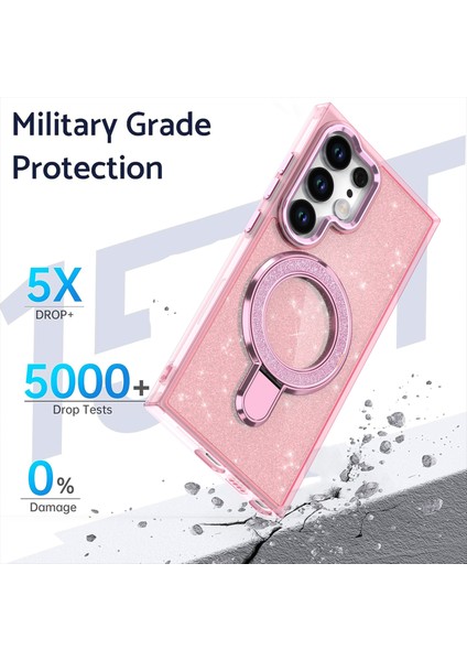 Samsung Galaxy S24 Ultra Kılıf Parıltılı Tasarım Tpu+Pc Kickstand Telefon Koruyucu-Mor (Yurt Dışından) fiyatları