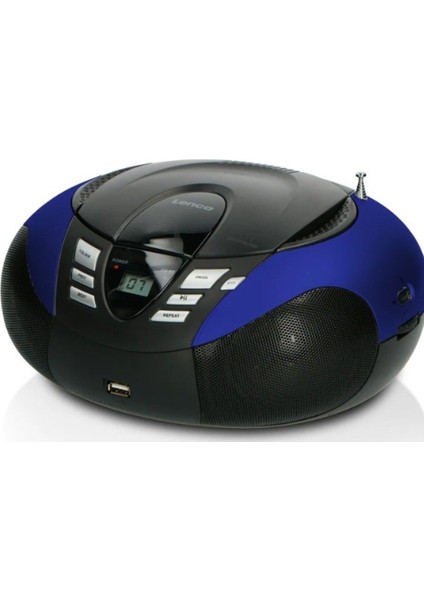 Mavi Taşınabilir USB Fm Radyo ve CD Çalar, Kolay Kullanım, Hafif ve Şık Tasarım
