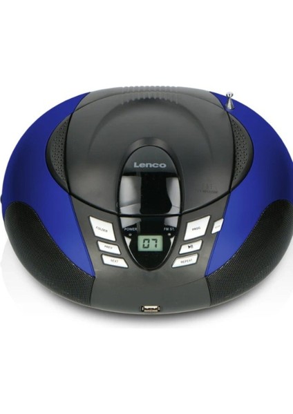 Mavi Taşınabilir USB Fm Radyo ve CD Çalar, Kolay Kullanım, Hafif ve Şık Tasarım