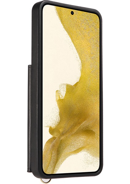 Samsung Galaxy S22 + 5g Için Crossbody Telefon Kılıfı Kart Tutucu Kickstand Deri Kaplamalı Tpu Mobil Kapak-Siyah (Yurt Dışından) fırsatları