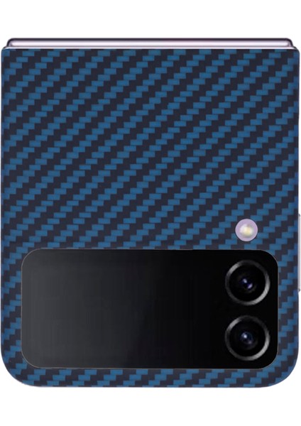 Samsung Galaxy Z Flip4 5g Telefon Kılıfı Için 1500D Kaba Doku Karbon Fiber Doku Aramid Elyaf Kabuk (Büyük Arka Lens Deliği)-Mavi (Yurt Dışından) fiyatları