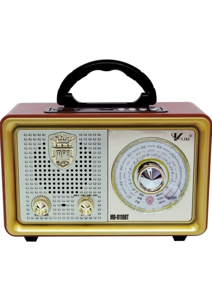 Kahverengi Bluetooth Fm Hoparlör, Güçlü Ses ve Kablosuz Bağlantı Özelliği