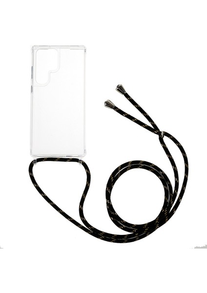 Samsung Galaxy S23 Için Ultra Tpu+Akrilik Telefon Damla Geçirmez Kapak, Long Lawy-Black/altın ile Net Çizgiye Karşı Çizgiye Karşı Kılıf (Yurt Dışından)