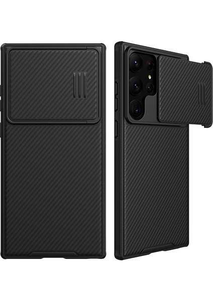 S Serisi Samsung Galaxy S23 Ultra Pc+Tpu Telefon Kılıfı Slayt Lens Koruması Düşmeye Dayanıklı Kapak-Siyah (Yurt Dışından)