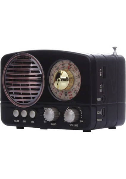 Retro Tasarımlı, Bluetooth ve USB Bağlantılı, Şık ve Kullanışlı Fm Radyo Cihazı