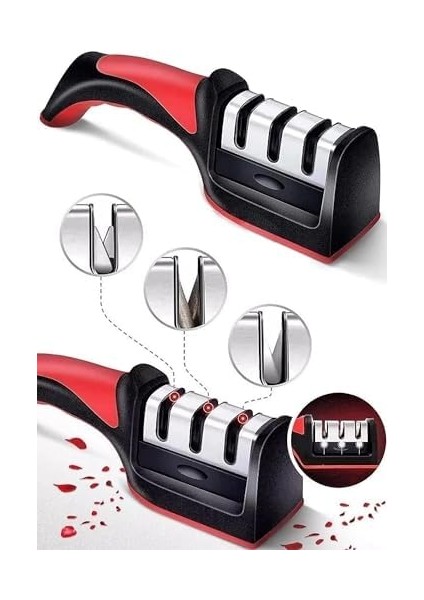 Home Bıçak Bileme Aleti 3 Aşamalı, 3 Açılı Bıçak Bileyici,bıçak Keskinleştirmek Için Pratik Mutfak Eşyası fiyatları