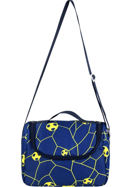 Futbol Topu Desenli Üçlü Erkek Çocuk Ilkokul Okul Çantası Seti (Çanta Termal Beslenme Kalemlik)