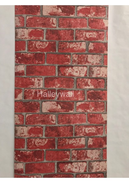61001 Doğal Taş Görünümlü Kırmızı 3D Duvar Kağıdı fiyatları