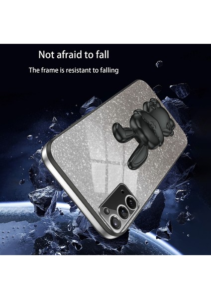 Samsung Galaxy NOTE20 5G/NOTE20 Kılıfı Için Glitter Toz Tavşan Dekor Telefon Kılıfı, Gizli Kickstand-Siyah (Yurt Dışından) indirimleri