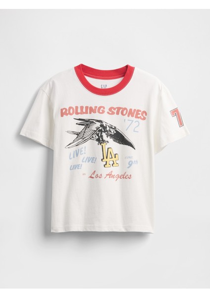 Kadın Beyaz Rolling Stones Relaxed Grafik T-Shirt fiyatları