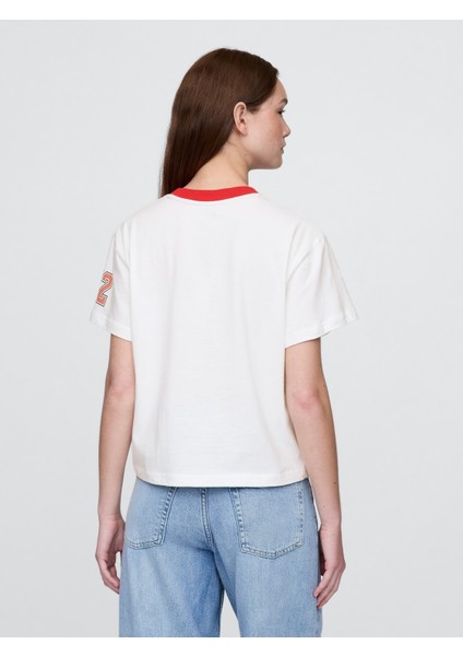 Kadın Beyaz Rolling Stones Relaxed Grafik T-Shirt modelleri