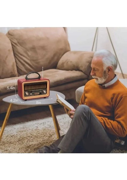 Taşınabilir Ahşap Fm Radyo Bluetooth Tf USB Destekli Yeni Nesil Tasarım