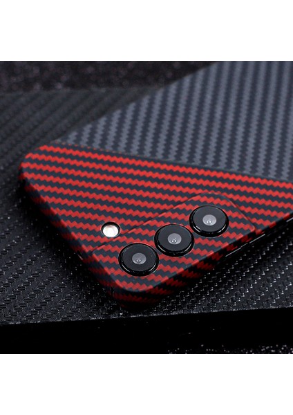 Samsung Galaxy S23+ Cep Telefonu Kılıfı Için 1500D Kaba Doku Renk Ekleme Aramid Elyaf Hassas Lens Kesme Kapağı-Kırmızı + Siyah (Yurt Dışından) indirimleri