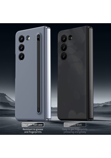 Galaxy Z Fold6 5g Kılıf Için Temperli Cam Film ve Stylus-Koyu Gri ile Cilt Dokunuşlu Sert Pc Telefon Kapağı (Yurt Dışından) fırsatları