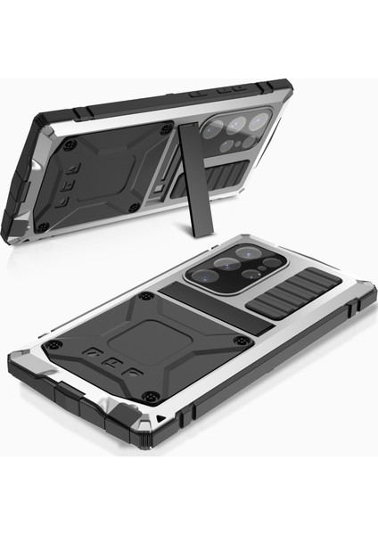 Samsung Galaxy S24 Ultra Telefon Kılıfı Kickstand-Gümüş ile Tam Koruma Kapağı (Yurt Dışından) fiyatları