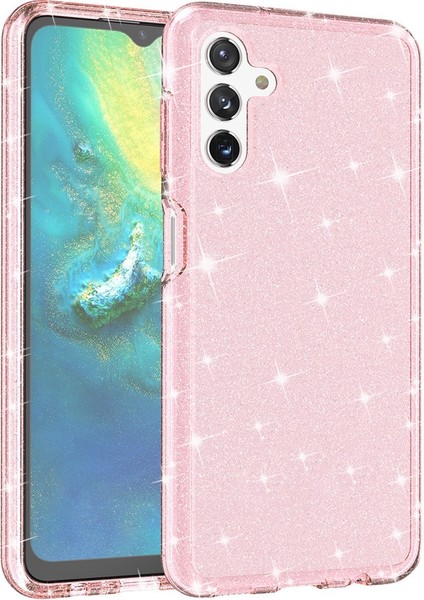 Samsung Galaxy A13 Için 5g Damla Geçirmez Işıltılı Net Parıltı Kasası Sert Pc Yumuşak Tpu Kalınlaşma Tasarımı Cep Telefonu Kabuk-Pembe (Yurt Dışından)