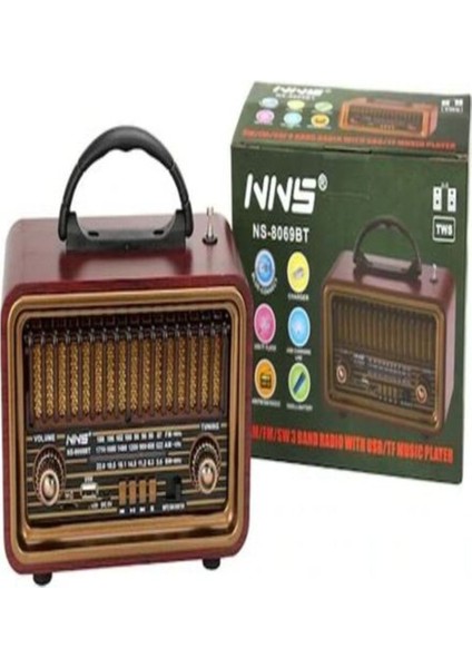 Kahverengi Nostaljik Radyo 8069-BT ile Retro Tarzı Şıklık