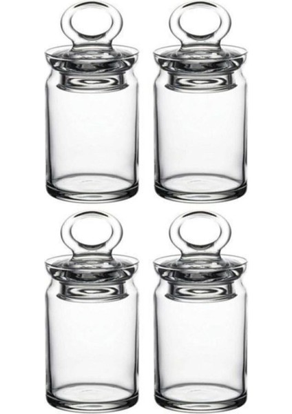 Beyaz 4'lü Cam Kavanoz Seti, 240 Cc, Şık ve Pratik Mutfak Saklama Çözümleri