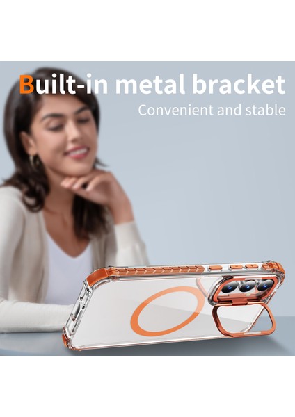Samsung Galaxy S23 Fe Kılıfı Lens Destekli Drop-Proof Telefon Kapağı Magsafe-Orange ile Uyumlu (Yurt Dışından) modelleri