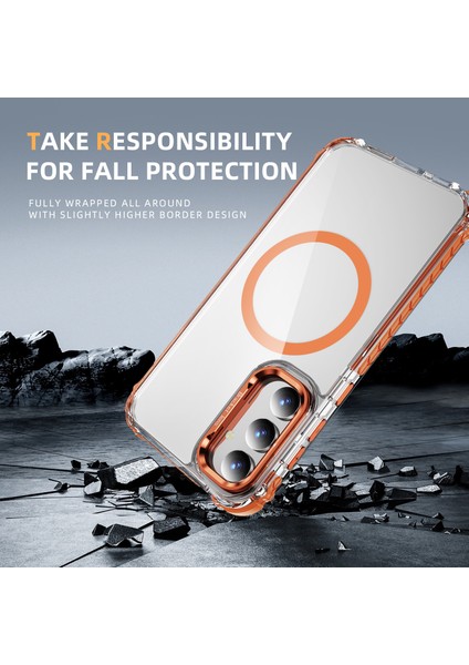 Samsung Galaxy S23 Fe Kılıfı Lens Destekli Drop-Proof Telefon Kapağı Magsafe-Orange ile Uyumlu (Yurt Dışından) fırsatları