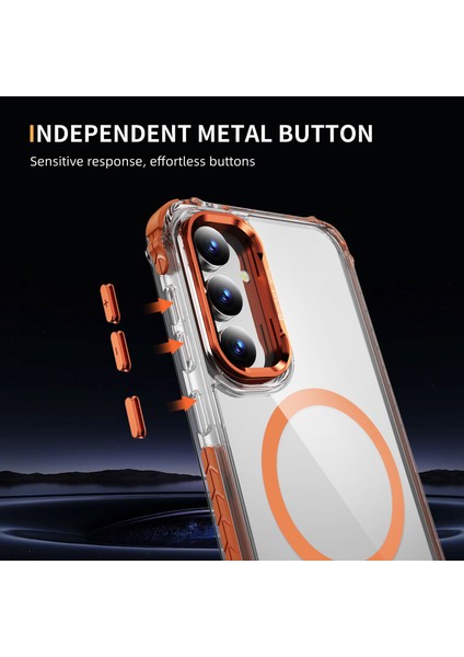 Samsung Galaxy S23 Fe Kılıfı Lens Destekli Drop-Proof Telefon Kapağı Magsafe-Orange ile Uyumlu (Yurt Dışından) indirimleri