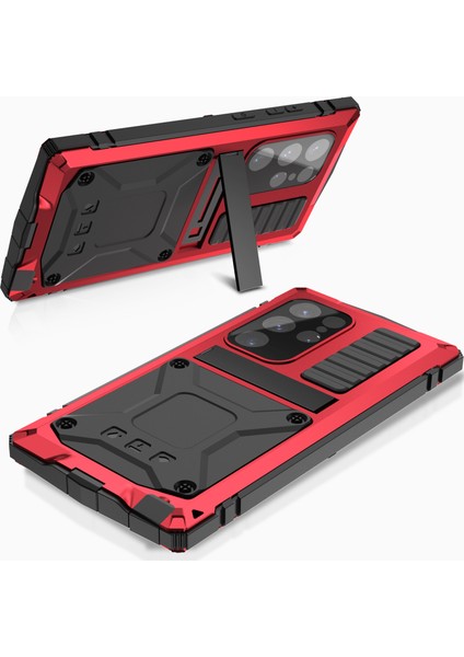 Samsung Galaxy S24 Ultra Telefon Kılıfı Kickstandlı Tam Koruma Kapağı-Kırmızı (Yurt Dışından) fiyatları