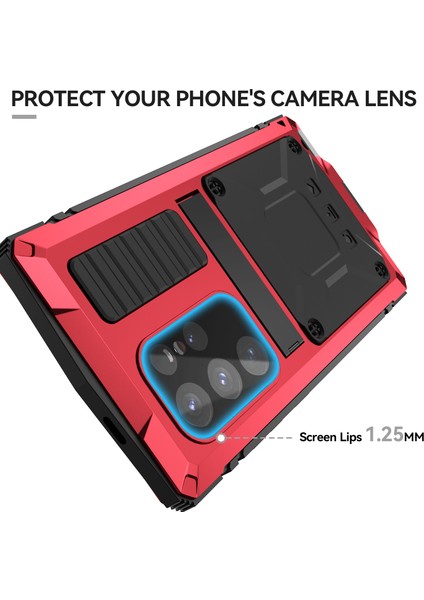 Samsung Galaxy S24 Ultra Telefon Kılıfı Kickstandlı Tam Koruma Kapağı-Kırmızı (Yurt Dışından) modelleri