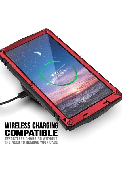 Samsung Galaxy S24 Ultra Telefon Kılıfı Kickstandlı Tam Koruma Kapağı-Kırmızı (Yurt Dışından) fırsatları