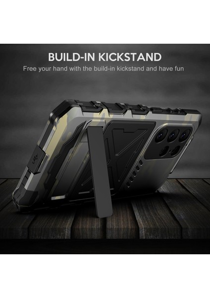 Samsung Galaxy S24 Ultra Kickstand Telefon Kılıfı Için Askeri Sınıf Darbeye Dayanıklı Kapak-Kamuflaj (Yurt Dışından) indirimleri