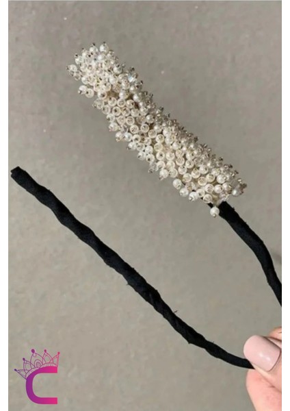 Zarif Incili Taşlı Kadın Kolay Saç Topuz Tokası - Sihirli Şekil Alabilen Telli Topuz Tokası fiyatları