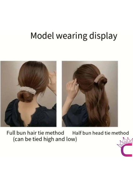 Zarif Incili Taşlı Kadın Kolay Saç Topuz Tokası - Sihirli Şekil Alabilen Telli Topuz Tokası fırsatları