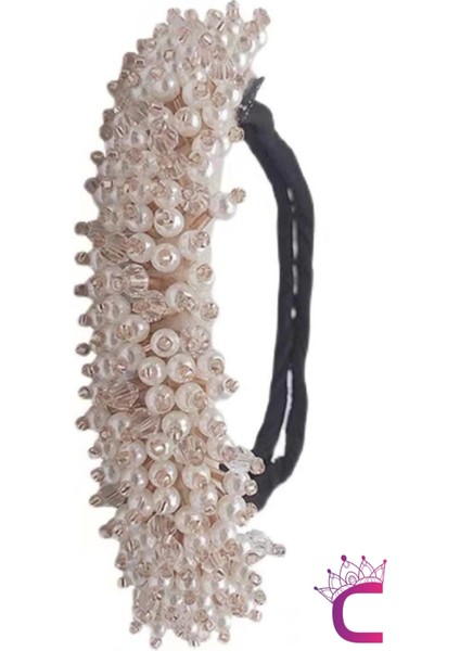 Zarif Incili Taşlı Kadın Kolay Saç Topuz Tokası - Sihirli Şekil Alabilen Telli Topuz Tokası indirimleri