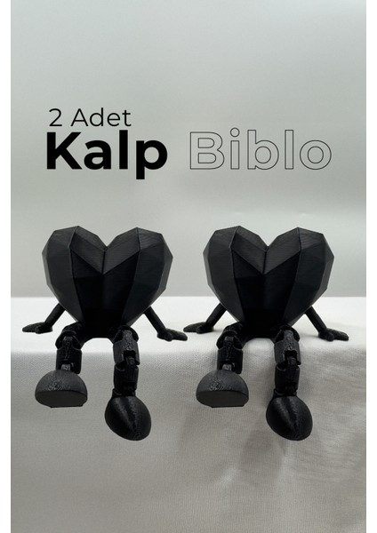 Siyah Kalp Biblo 2 Adet