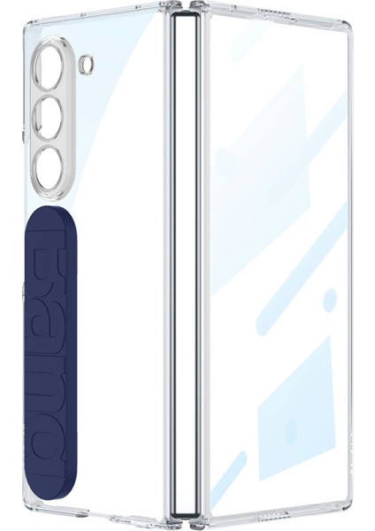 Samsung Galaxy Z Fold6 5g Şeffaf Kılıf Silikon Bileklik Sert Pc Telefon Kapak Ekran Filmi-Mavi Için (Yurt Dışından)