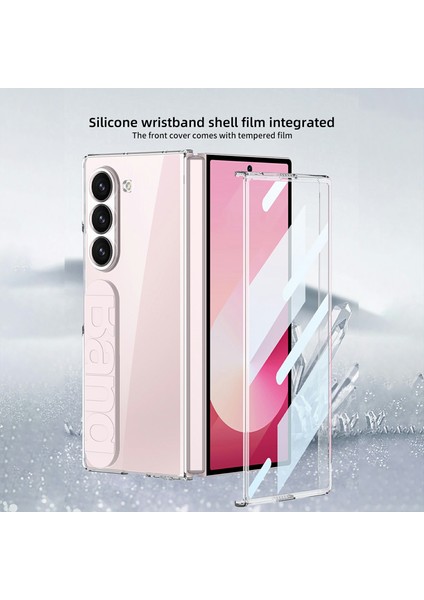 Samsung Galaxy Z Fold6 5g Şeffaf Kılıf Silikon Bileklik Sert Pc Telefon Kapak Ekran Filmi-Mavi Için (Yurt Dışından) fiyatları