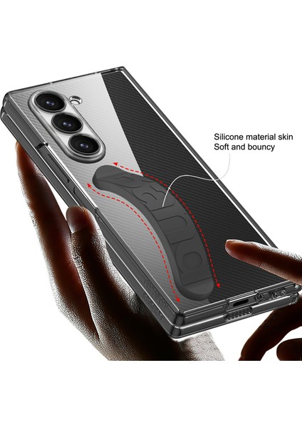 Samsung Galaxy Z Fold6 5g Şeffaf Kılıf Silikon Bileklik Sert Pc Telefon Kapak Ekran Filmi-Mavi Için (Yurt Dışından) indirimleri