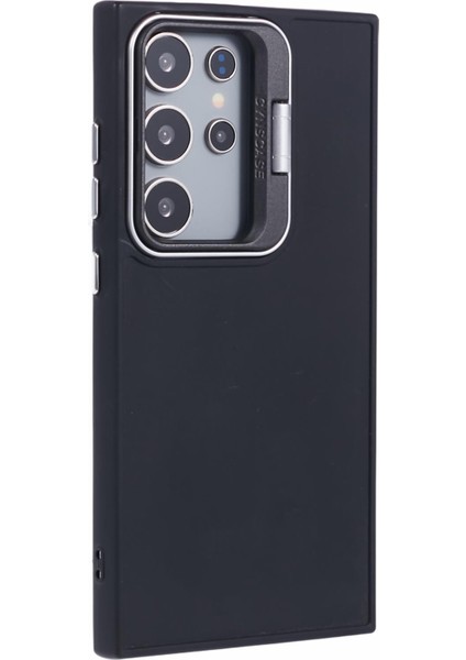 Samsung Galaxy S24 Ultra Kickstand Kılıf Silikon Kapak Büyük Lens Delikli-Siyah (Yurt Dışından) modelleri