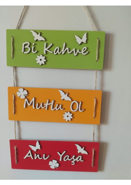 Kaletreewood 3 Lü Renkli Mdf Duvar Süsü Bi Kahve fiyatları