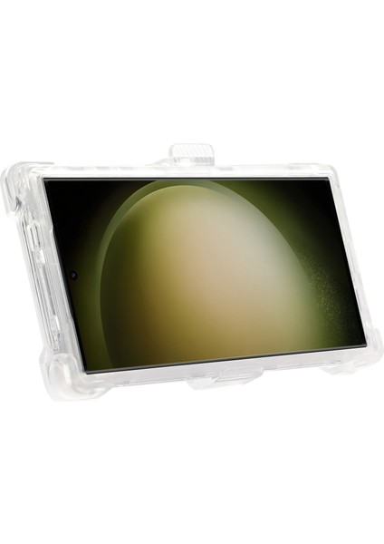 Samsung Galaxy S24 Ultra Slayt Kemer Kılıfı Kılıf Kickstand Mat Pc + Tpu Cep Telefonu Kapağı-Şeffaf (Yurt Dışından) fiyatları