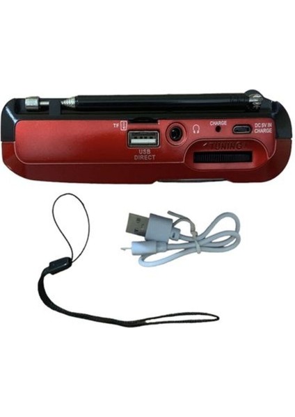 Kırmızı Bluetooth Fm Radyo USB Tf Kartlı Şarjlı Taşınabilir Radyо modelleri