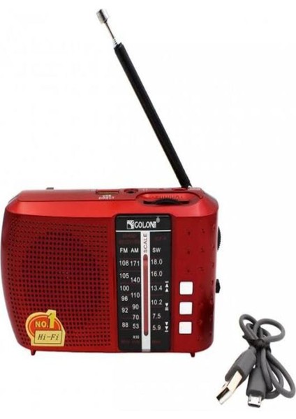 Kırmızı Bluetooth Fm Radyo USB Tf Kartlı Şarjlı Taşınabilir Radyо fırsatları