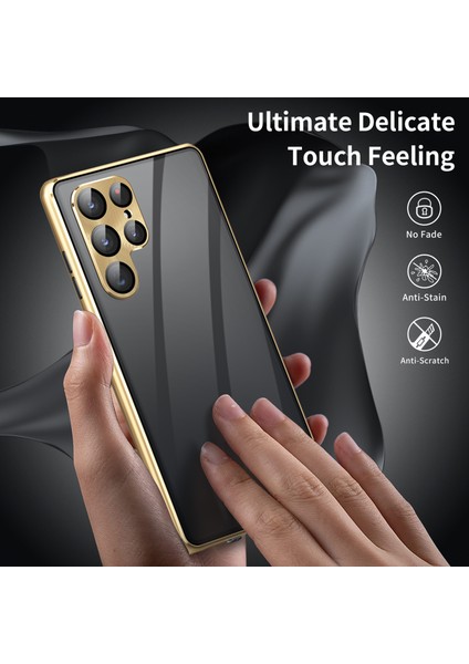 Samsung Galaxy S24 Ultra Kılıf Anti-Spy Çift Taraflı Temperli Cam Manyetik Telefon Kapağı-Altın (Yurt Dışından) fiyatları
